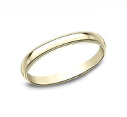 The Halo 18K Yellow Gold Wedding Band with Milgrain and Polished Finish  2mm Forged Union