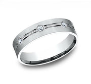 The Phantom Platinum Band With 8 Diamonds and Satin Finish 6mm Forged Union