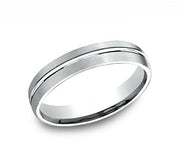 The Circuit 18K White Gold Wedding Band Center Cut Satin Finish 4 mm Forged Union