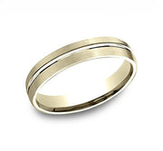 The Cut 18K Yellow Gold Wedding Band Cut Center Satin Finish 4mm Forged Union