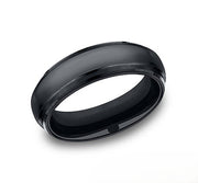 The Nebul Black Seranite Wedding Ring with Polished Finish 7mm Forged Union