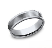 The Silvan Dual Finish Concave Center Titanium Wedding Ring 6mm Forged Union