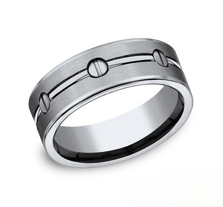 The Ion Titanium Ring with Polished Groove and Inset Screws  8mm Forged Union