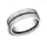 The Nightfall Platinum Ring With 36 Channel Set Black Diamonds 7.5mm Forged Union