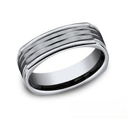 The Volt Titanium 4-Sided Ring with Horizontal Grooves 7mm Forged Union