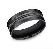 The Allux Black Titanium Ring with Squared Polished Edges 8mm Forged Union