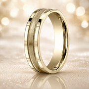 Duke 18K Yellow Gold Wedding Band with Brushed Spun Satin Finish 4.5 mm