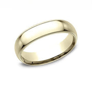 The Infinite 18K Yellow Gold Wedding Band with Domed Milgrain Polished Finish 6mm Forged Union