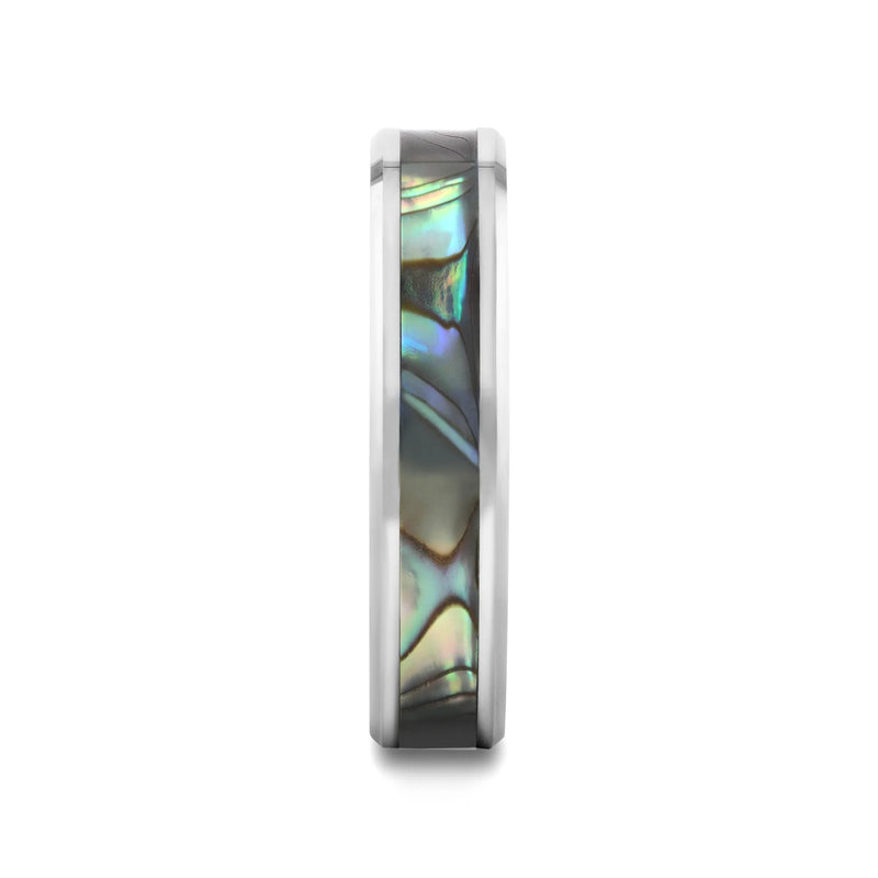 Maui Thorsten Tungsten Carbide Ring with Mother of Pearl Inlay - 4mm