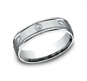 The Glacia Platinum Milgrain Edge Ring With 8 Bezel Set Diamonds 6mm Forged Union