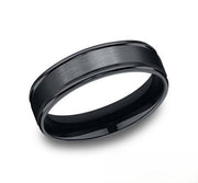 The Zeric Seranite Wedding Band with Satin Finish and Polished Edges 6mm Forged Union