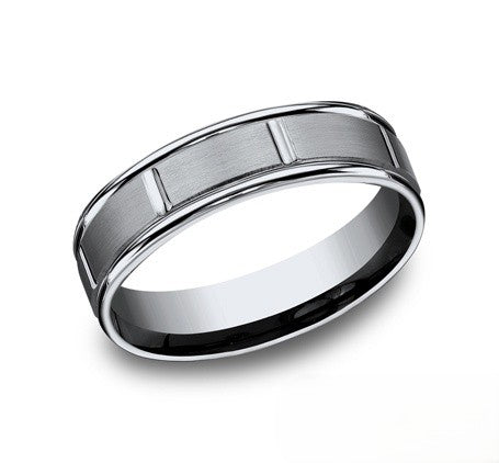 The Talon Titanium Wedding Ring with Sectional Design 6mm Forged Union