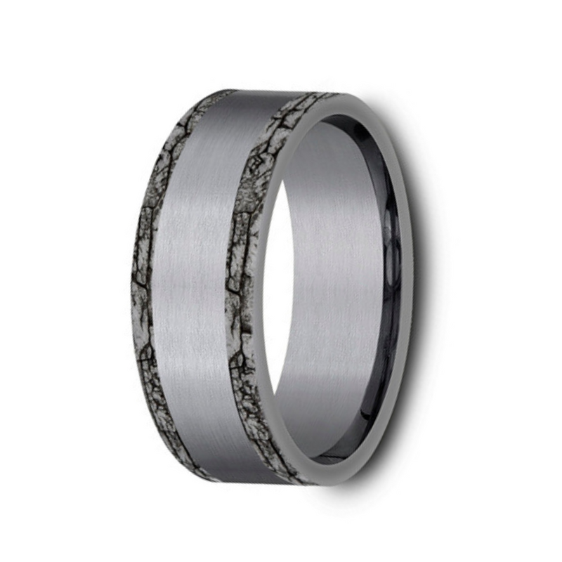 The Hadrian Tantalum Stonewall Edges with a Satin Center 7mm