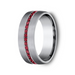 The Cardinal Grey Tantalum With Red Ruby Eternity Center Band -7.5mm