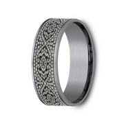 The Burano Gray Tantalum and Gray/Black Titanium Mosaic Pattern Center 7.5mm