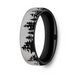 The Alpine 6.5mm Gray and Black Titanium Contrast Tree Line Pattern Ring