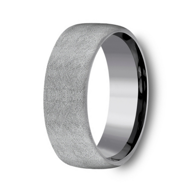 The Aurora Grey Tantalum 8mm Swirl Finish Euro Fit Wedding Ring