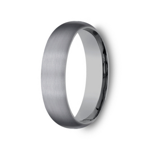 The Watchman 6mm Grey Tantalum Satin Finished Center Domed Wedding Ring