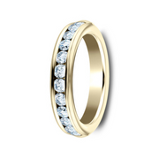 The Anne 14KY Gold 12 Diamond Channel Set Band -4mm Forged Union