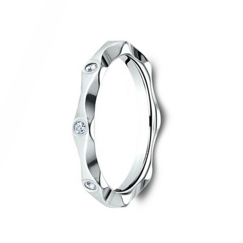 The Wave 14KW Scalloped Designed with 16 carat Eternity Band 2.5mm Forged Union