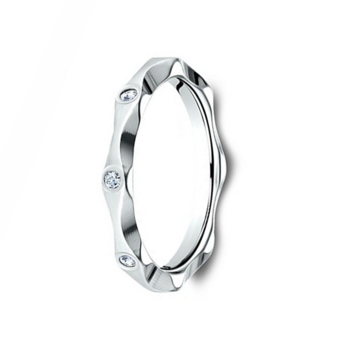 The Wave 14KW Scalloped Designed with 16 carat Eternity Band 2.5mm