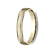 The Washington 18K Yellow Gold Wedding Band Satin Finish Polished Edges 4.5mm Forged Union