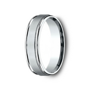 The Washingtion 18K White Gold Wedding Band with Satin Finish 6 mm Forged Union
