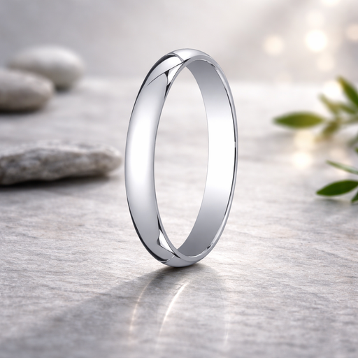 Halo 10K White Gold Wedding Band with Domed Polished Finish 3mm