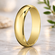 Loop 10K Yellow Gold Wedding Band with Domed Polished Finish 8mm