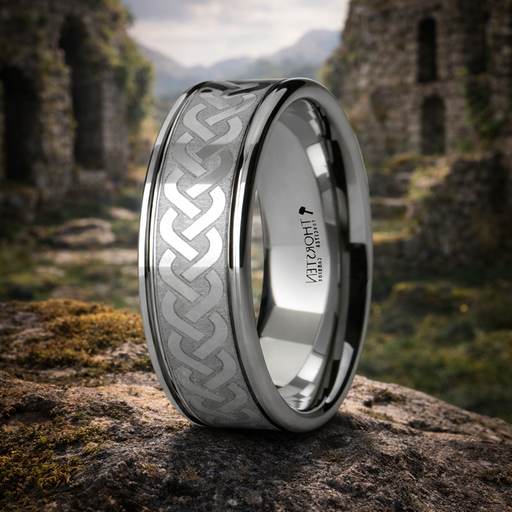 McKinney Men's Tungsten Carbide Ring with Celtic Knot Pattern 8mm