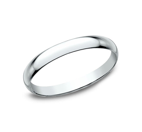 The Vera 18K White Gold Wedding Band with Domed Polished Finish 2mm Forged Union