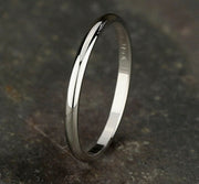 The Vera 18K White Gold Wedding Band with Domed Polished Finish 2mm Forged Union