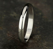The Nomi 18K White Gold Wedding Band with Domed Polished Finish 3mm Forged Union