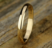 The Nomi 18K Yellow Gold Wedding Band with Domed Polished Finish 3mm Forged Union
