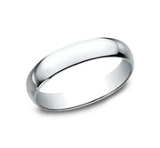 The Oro 18K White Gold Wedding Band with Domed Polished Finish 4mm Forged Union