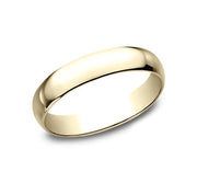 The Oro 18K Yellow Gold Wedding Band with Domed Polished Finish 4mm Forged Union