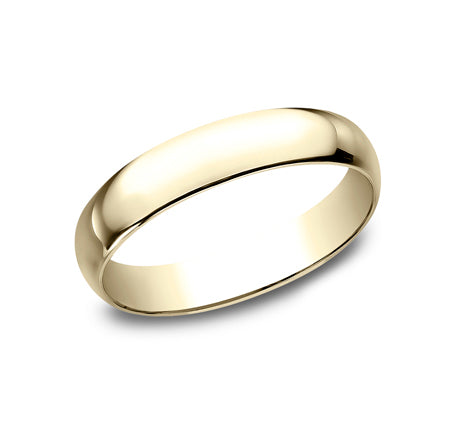 The Oro 18K Yellow Gold Wedding Band with Domed Polished Finish 4mm Forged Union