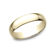 The Aure 18K Yellow Gold Wedding Band with Domed Polished Finish 5mm Forged Union