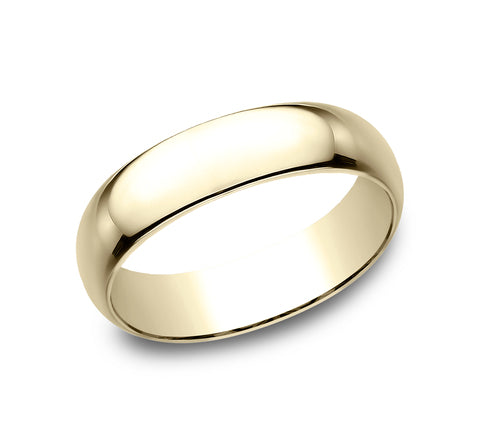 Orova 14K Yellow Gold Wedding Band with Domed Polished Finish  6mm