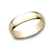 The Solis 18K Yellow Gold Wedding Band with Domed Polished Finish 6mm Forged Union