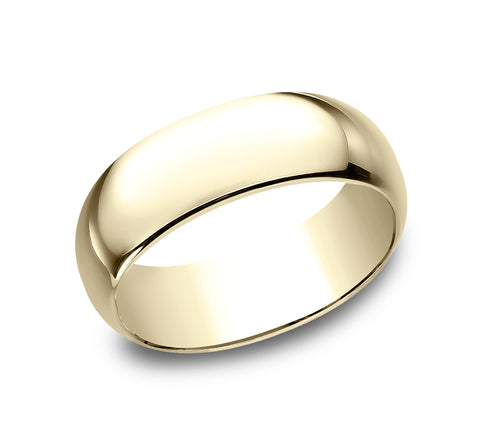 Bond 14K Yellow Gold Wedding Band with Domed Polished Finish 8mm