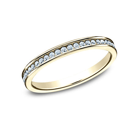 The Catherine 14KY Gold Inset Diamond Half Eternity Band 2mm or 3mm Forged Union