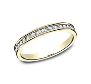 The Catherine 14KY Gold Inset Diamond Half Eternity Band 2mm or 3mm Forged Union