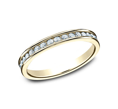 The Catherine 14KY Gold Inset Diamond Half Eternity Band 2mm or 3mm Forged Union