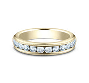 The Anne 14KY Gold 12 Diamond Channel Set Band -4mm Forged Union