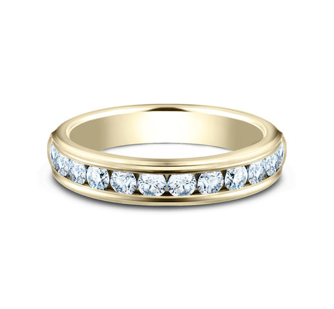 The Anne 14KY Gold 12 Diamond Channel Set Band -4mm Forged Union