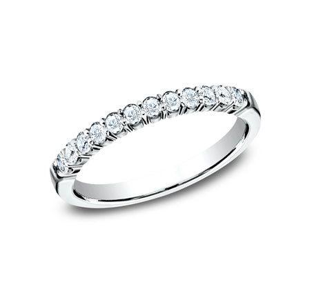 The Zoe Platinum 2mm Shared Prong Diamond Half Eternity Band Forged Union