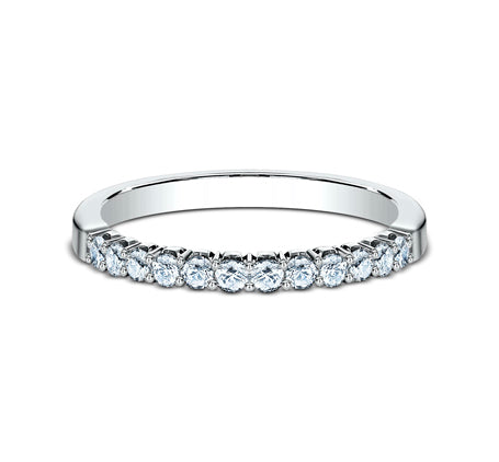 The Zoe Platinum 2mm Shared Prong Diamond Half Eternity Band Forged Union