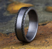 The Hadrian Tantalum Stonewall Edges with a Satin Center 7mm Forged Union