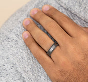 The Hadrian Tantalum Stonewall Edges with a Satin Center 7mm Forged Union